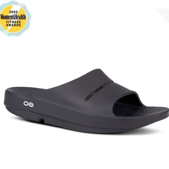 Unisex OOFOS OOahh Slide Sandal - Black - Picture 1 of 3